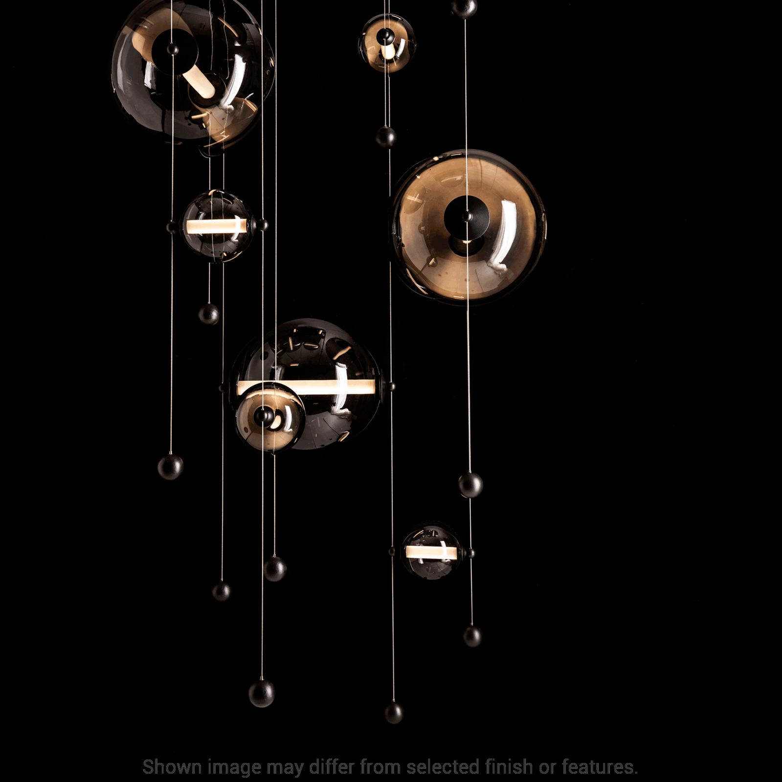 Abacus 10-Light Square LED Pendant - White - Opal Glass by Hubbardton Forge