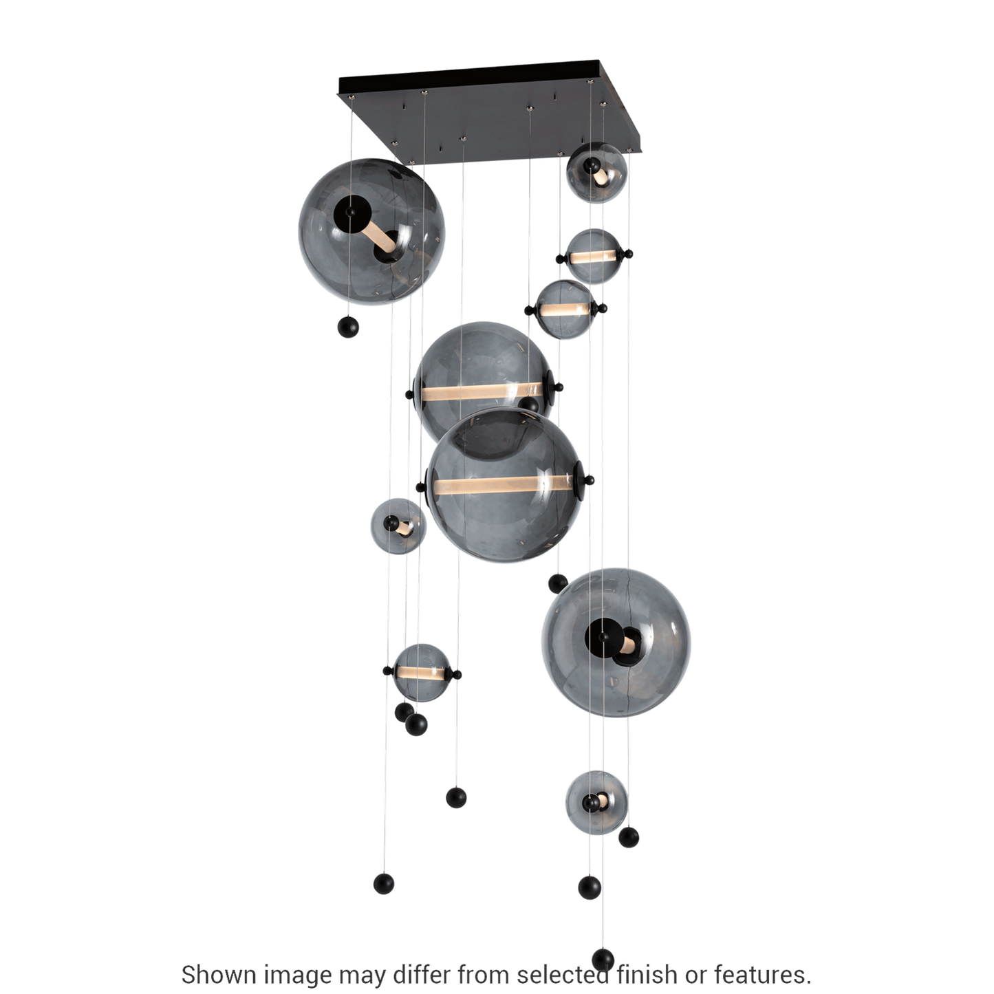 Abacus 10-Light Square LED Pendant - White - Opal Glass by Hubbardton Forge