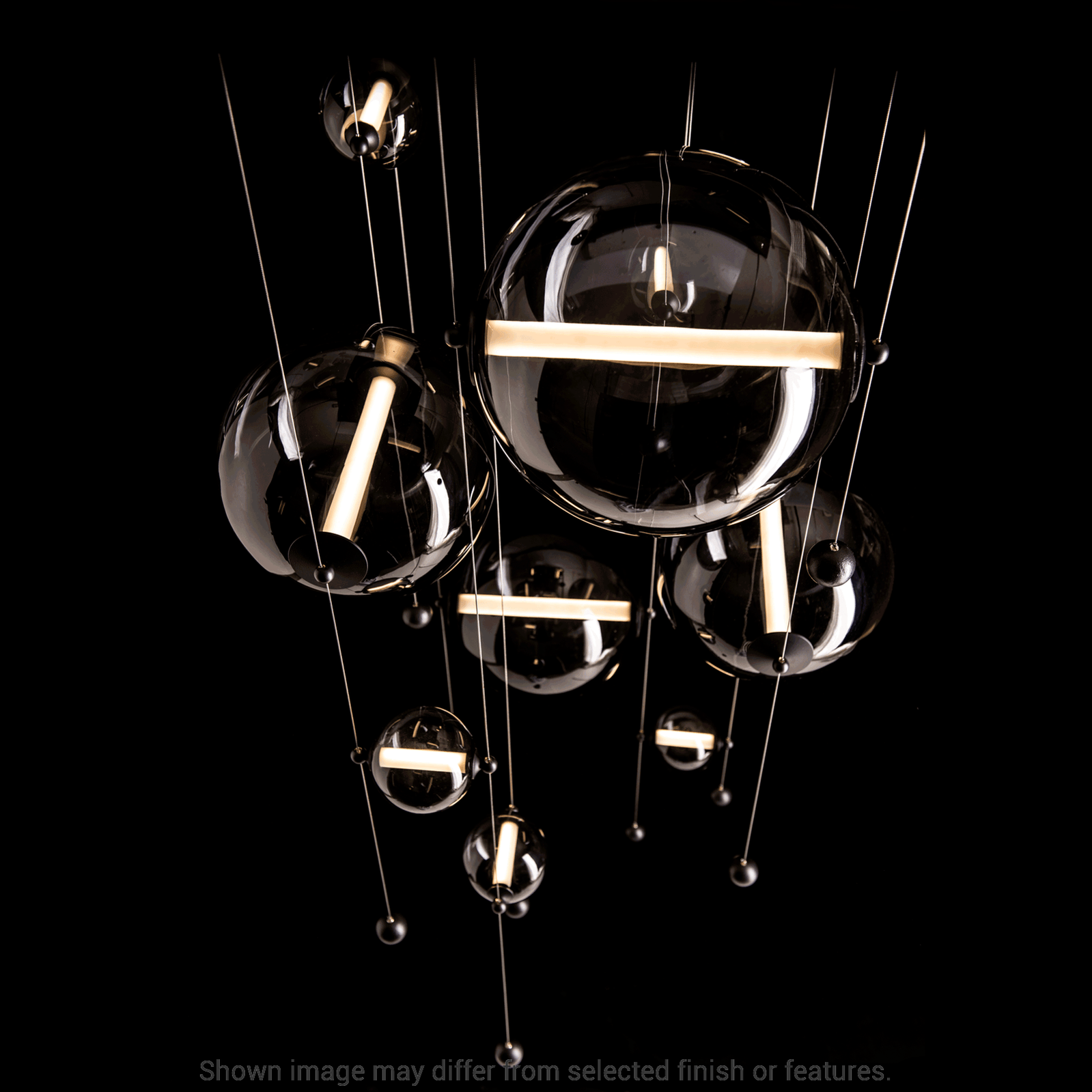 Abacus 10-Light Square LED Pendant - White - Opal Glass by Hubbardton Forge