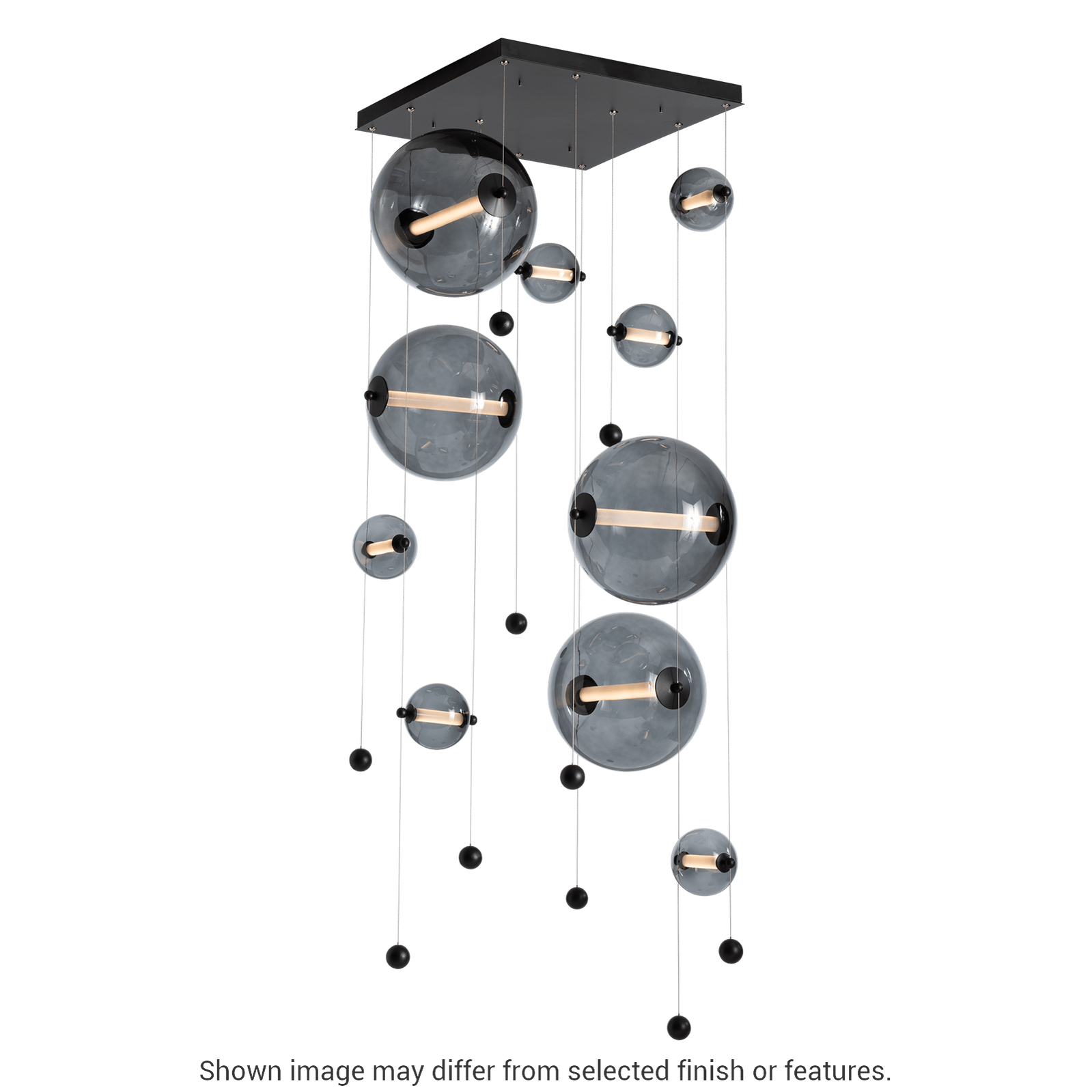 Abacus 10-Light Square LED Pendant - White - Opal Glass by Hubbardton Forge