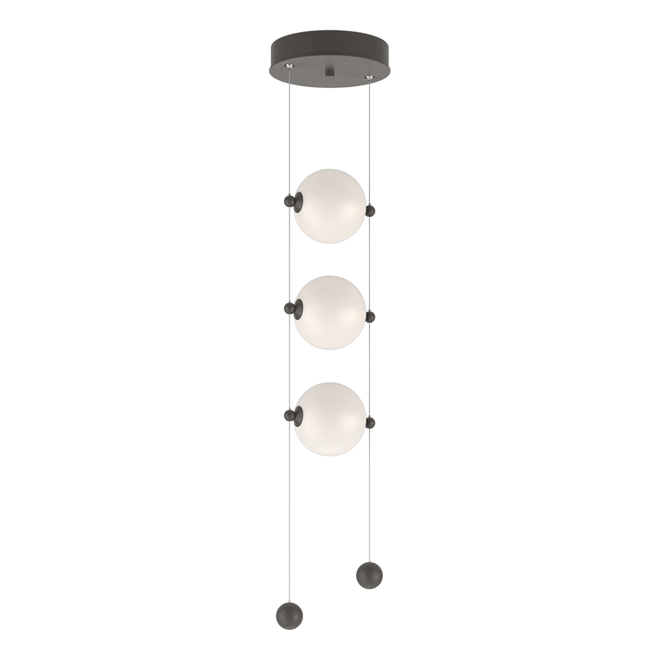 Abacus 3-Light LED Pendant - Dark Smoke - Opal Glass by Hubbardton Forge