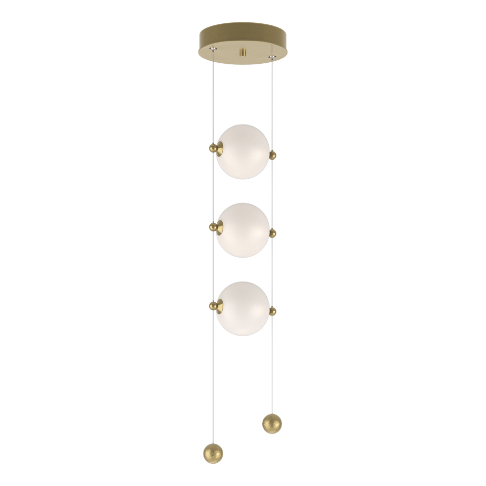 Abacus 3-Light LED Pendant - Modern Brass - Opal Glass by Hubbardton Forge