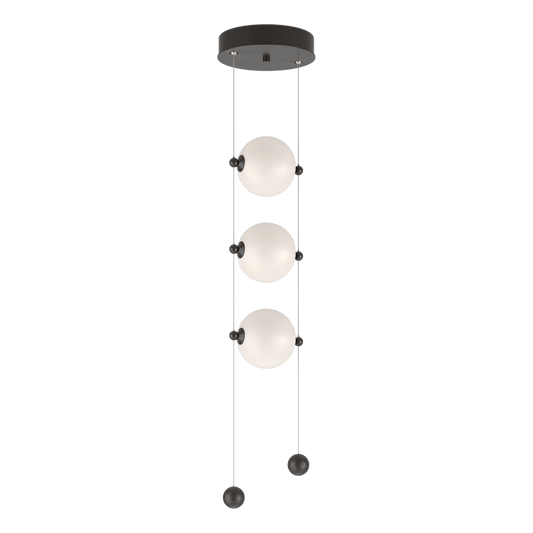 Abacus 3-Light LED Pendant - Oil Rubbed Bronze - Opal Glass by Hubbardton Forge