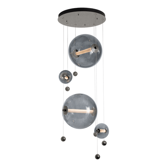Abacus 4-Light Round LED Pendant - Natural Iron - Cool Grey Glass by Hubbardton Forge
