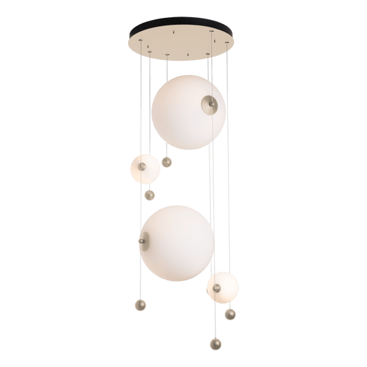 Abacus 4-Light Round LED Pendant - Soft Gold - Opal Glass by Hubbardton Forge