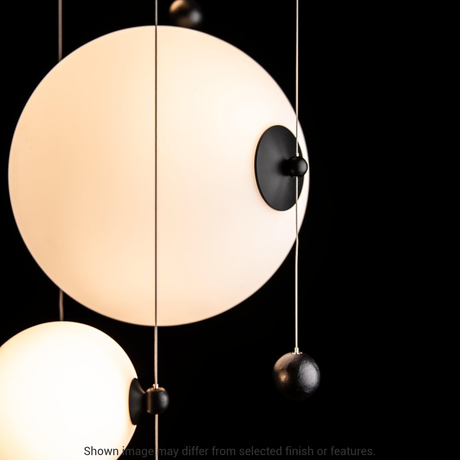 Abacus 4-Light Round LED Pendant - White - Opal Glass by Hubbardton Forge
