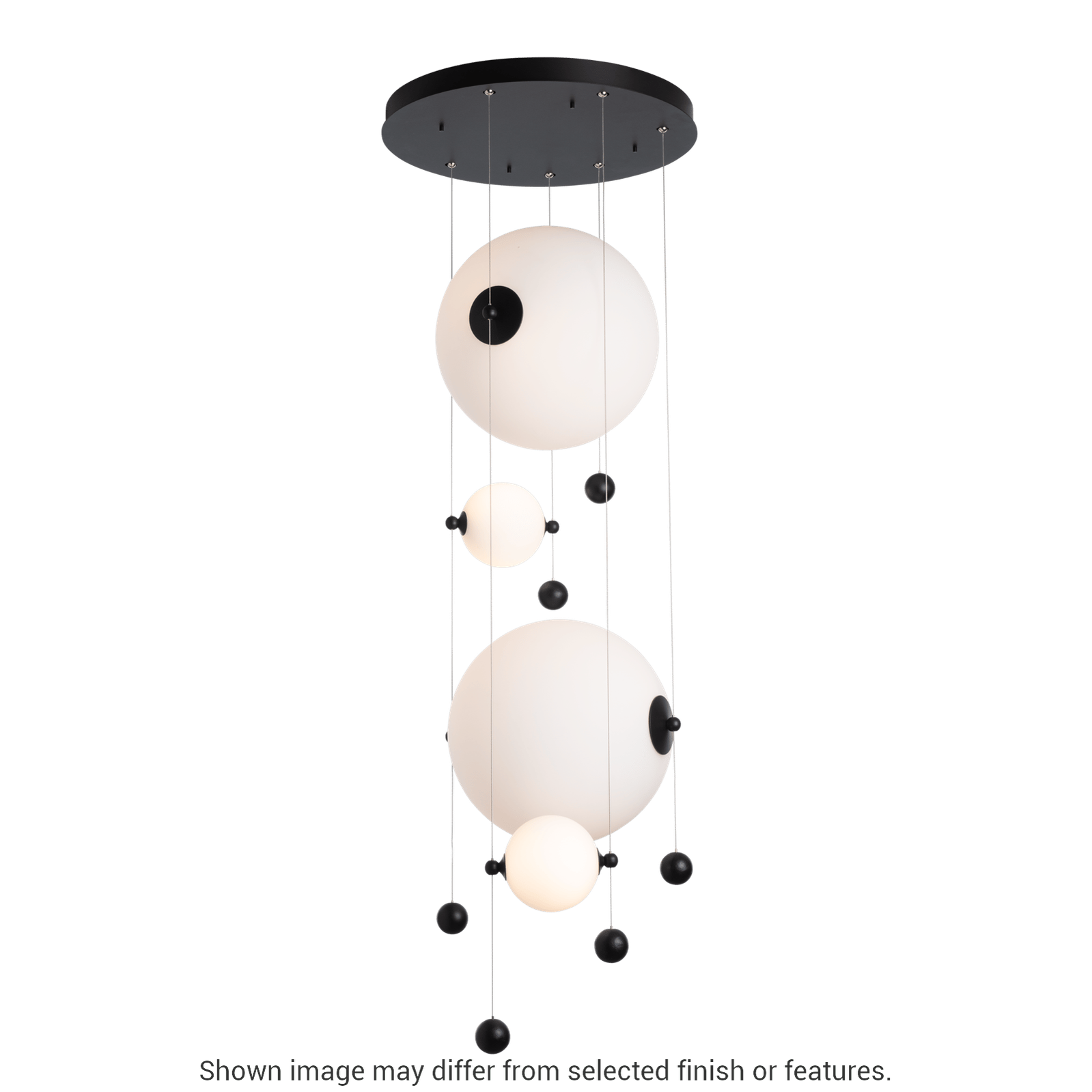 Abacus 4-Light Round LED Pendant - White - Opal Glass by Hubbardton Forge