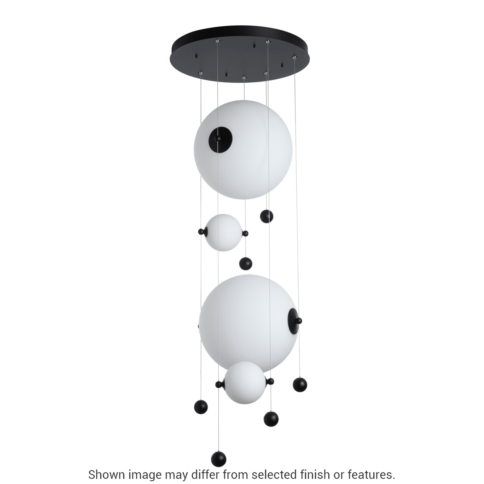 Abacus 4-Light Round LED Pendant - White - Opal Glass by Hubbardton Forge