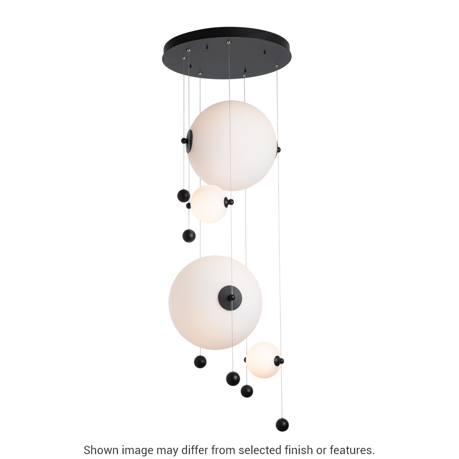 Abacus 4-Light Round LED Pendant - White - Opal Glass by Hubbardton Forge