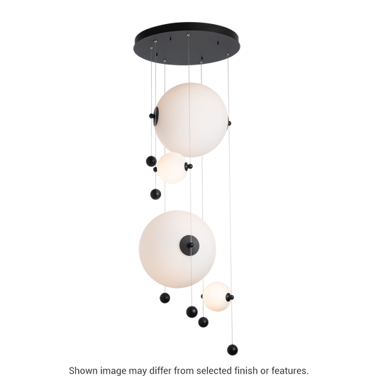 Abacus 4-Light Round LED Pendant - White - Opal Glass by Hubbardton Forge