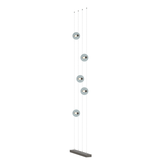Abacus 5-Light Floor To Ceiling Plug In LED Lamp - Dark Smoke - Cool Grey Glass by Hubbardton Forge