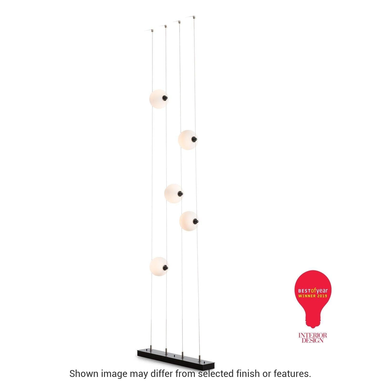 Abacus 5-Light Floor To Ceiling Plug In LED Lamp - Ink - Opal Glass by Hubbardton Forge