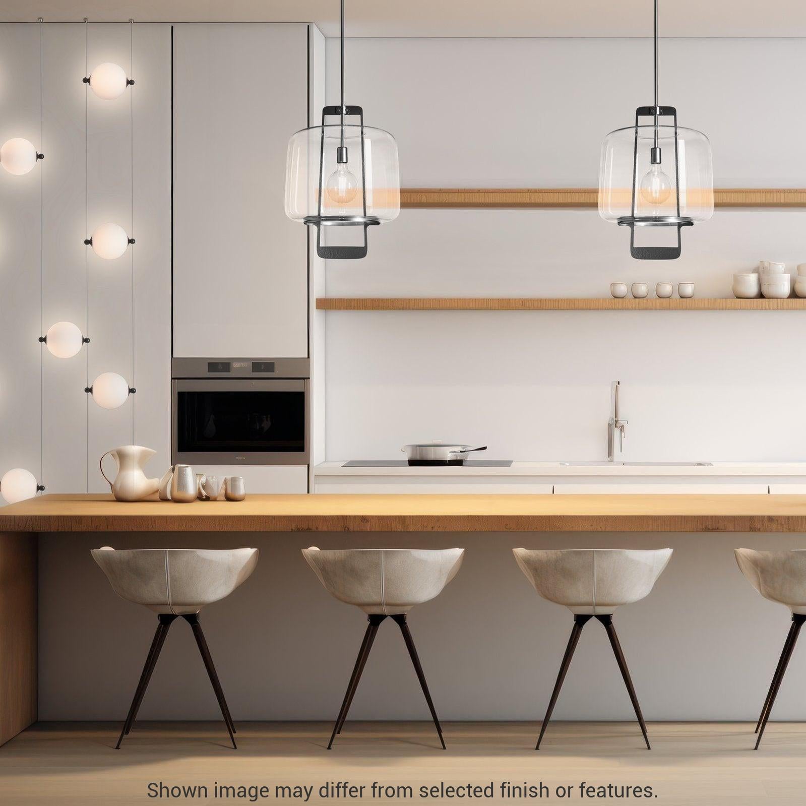 Abacus 5-Light Floor To Ceiling Plug In LED Lamp - Ink - Opal Glass by Hubbardton Forge