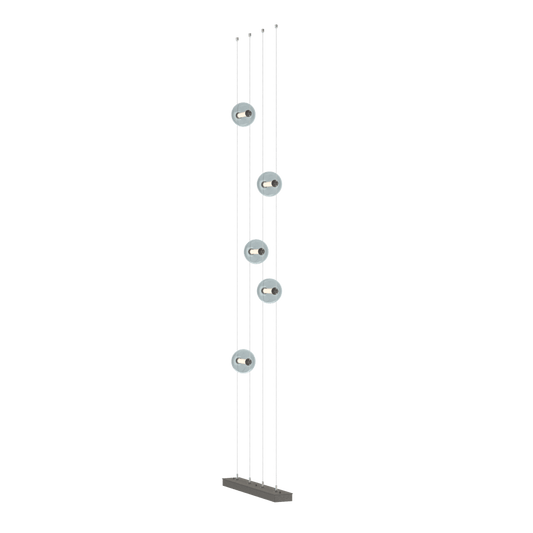 Abacus 5-Light Floor To Ceiling Plug In LED Lamp - Natural Iron - Cool Grey Glass by Hubbardton Forge