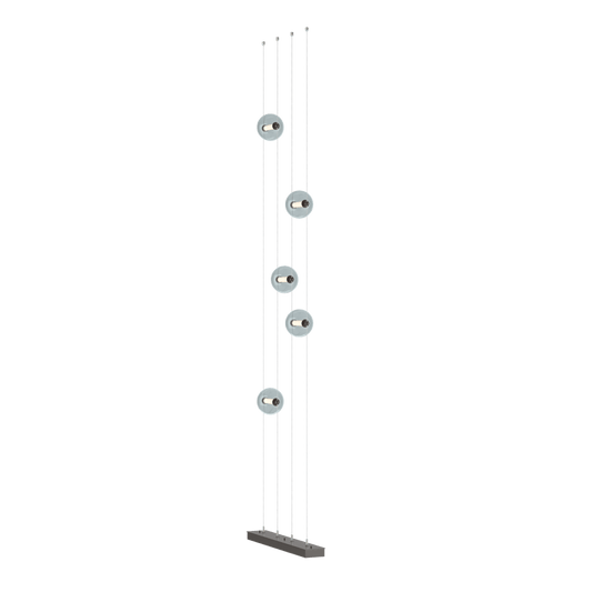 Abacus 5-Light Floor To Ceiling Plug In LED Lamp - Oil Rubbed Bronze - Cool Grey Glass by Hubbardton Forge