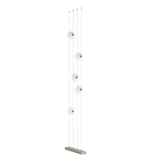 Abacus 5-Light Floor To Ceiling Plug In LED Lamp - Soft Gold - Opal Glass by Hubbardton Forge