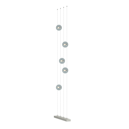 Abacus 5-Light Floor To Ceiling Plug In LED Lamp - Sterling - Cool Grey Glass by Hubbardton Forge