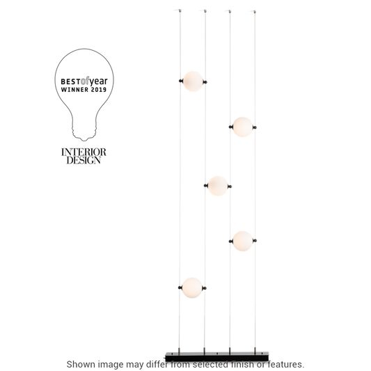 Abacus 5-Light Floor To Ceiling Plug In LED Lamp - White - Opal Glass by Hubbardton Forge