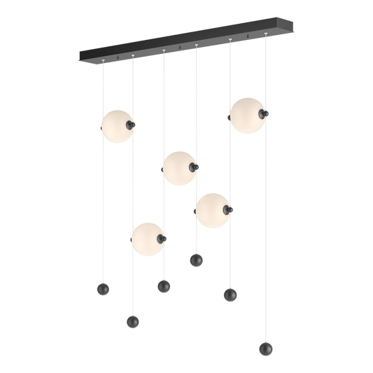 Abacus 5-Light LED Pendant - Black - Opal Glass by Hubbardton Forge