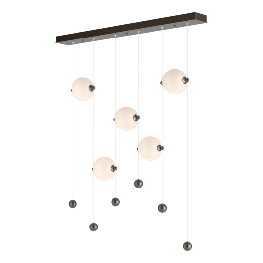 Abacus 5-Light LED Pendant - Oil Rubbed Bronze - Opal Glass by Hubbardton Forge