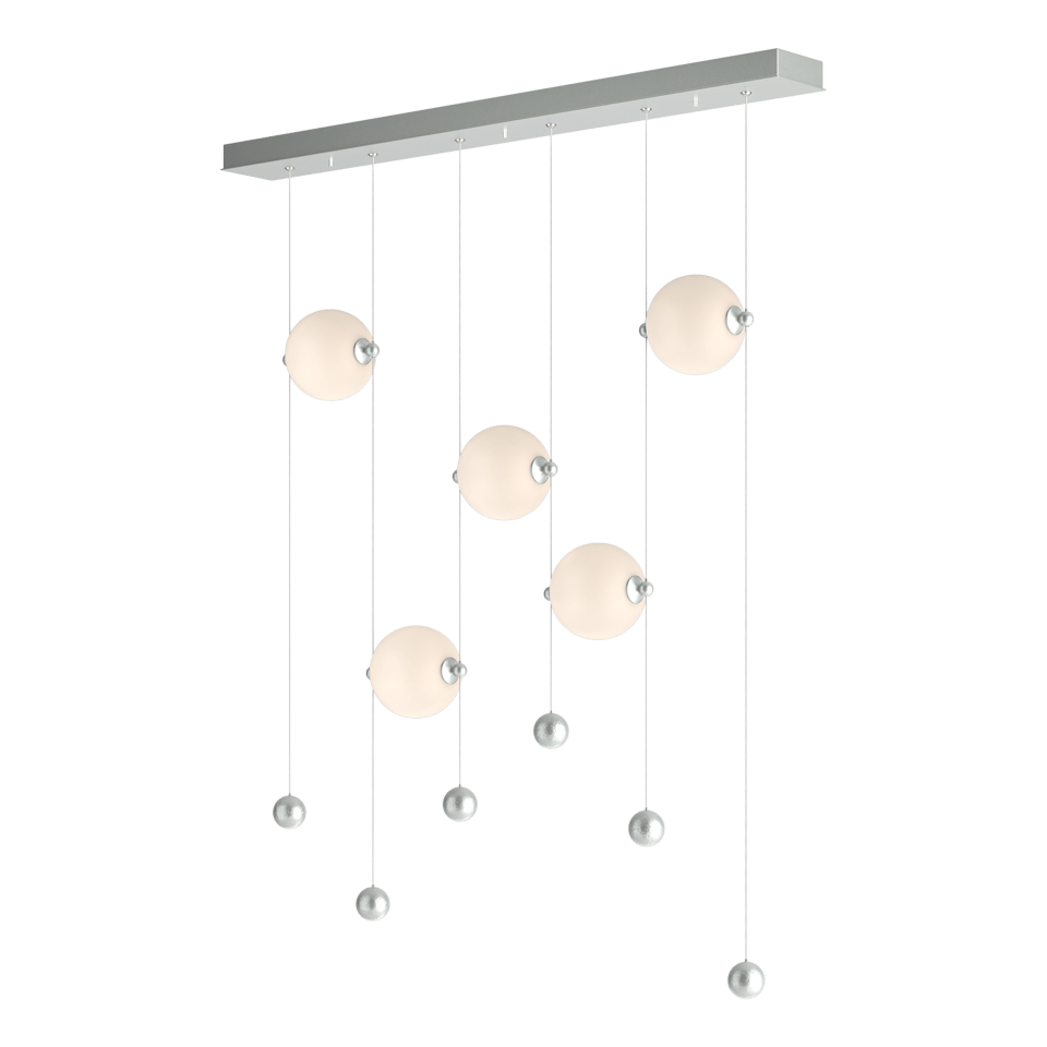 Abacus 5-Light LED Pendant - Vintage Platinum - Opal Glass by Hubbardton Forge