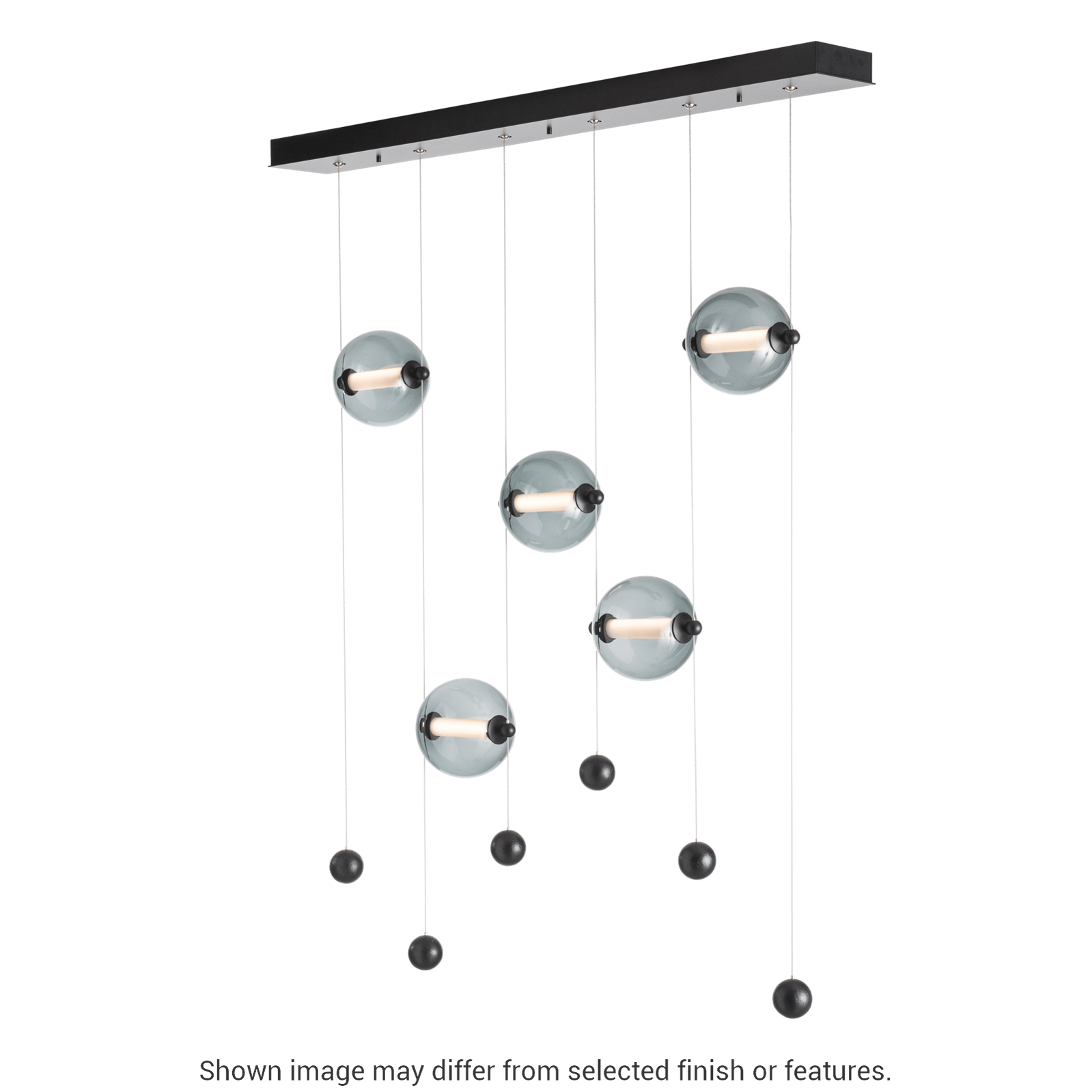 Abacus 5-Light LED Pendant - White - Opal Glass by Hubbardton Forge
