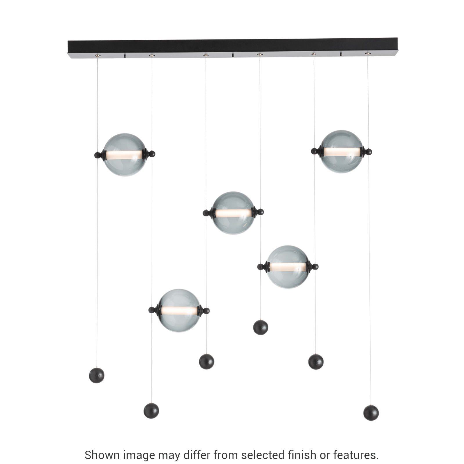 Abacus 5-Light LED Pendant - White - Opal Glass by Hubbardton Forge
