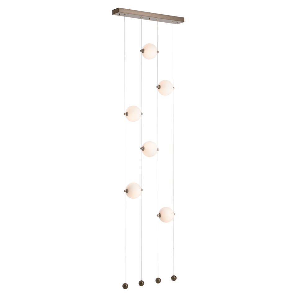 Abacus 6-Light Ceiling To Floor LED Pendant - Dark Smoke - Opal Glass by Hubbardton Forge