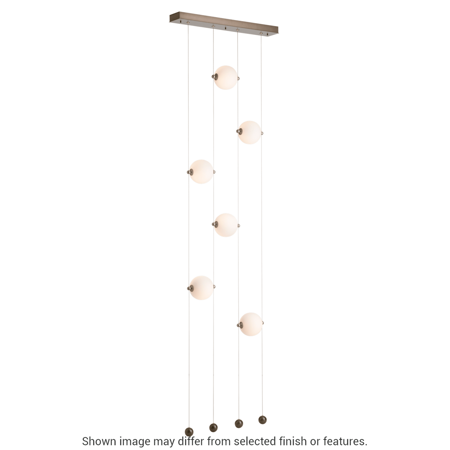 Abacus 6-Light Ceiling To Floor LED Pendant - White - Opal Glass by Hubbardton Forge