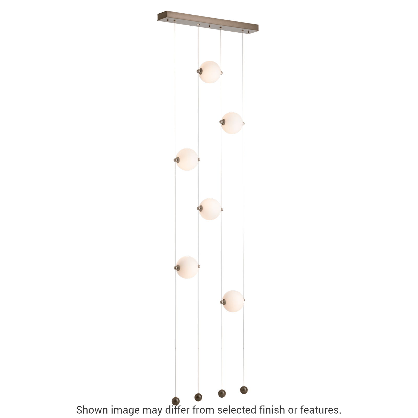 Abacus 6-Light Ceiling To Floor LED Pendant - White - Opal Glass by Hubbardton Forge