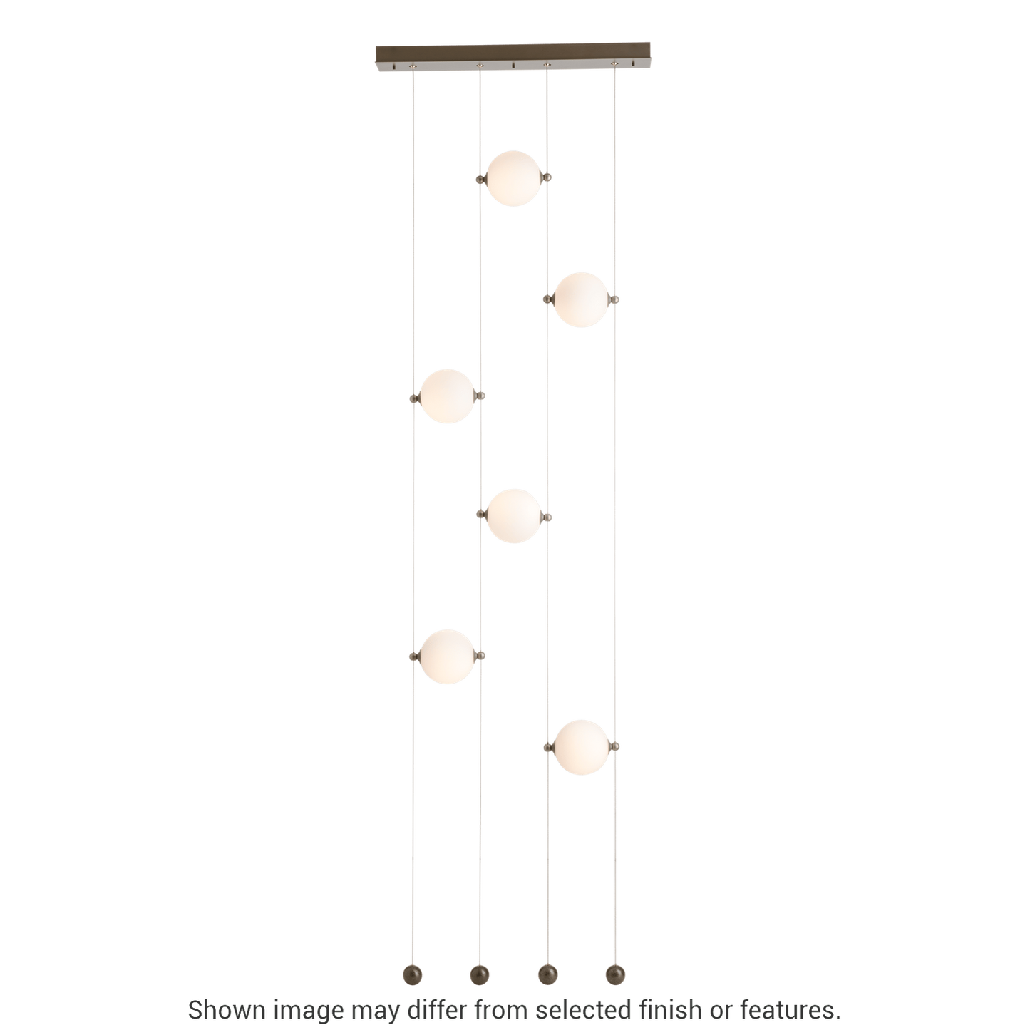 Abacus 6-Light Ceiling To Floor LED Pendant - White - Opal Glass by Hubbardton Forge