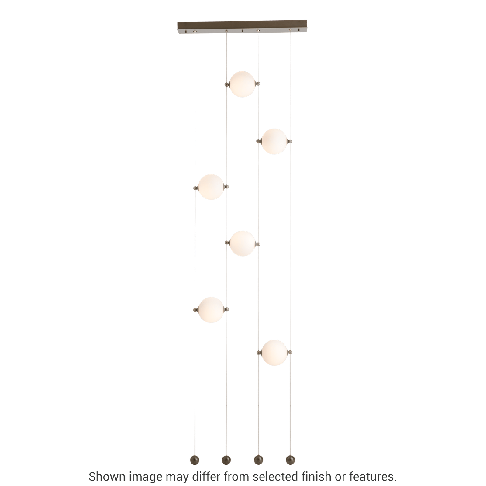 Abacus 6-Light Ceiling To Floor LED Pendant - White - Opal Glass by Hubbardton Forge