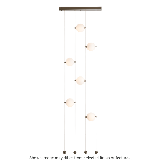 Abacus 6-Light Ceiling To Floor LED Pendant - White - Opal Glass by Hubbardton Forge