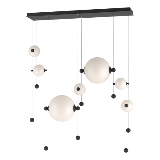 Abacus 7-Light Double Linear LED Pendant - Black - Opal Glass by Hubbardton Forge