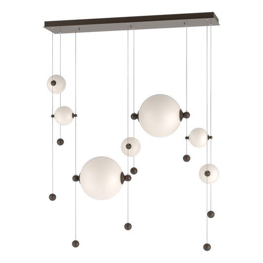 Abacus 7-Light Double Linear LED Pendant - Bronze - Opal Glass by Hubbardton Forge