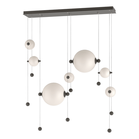 Abacus 7-Light Double Linear LED Pendant - Dark Smoke - Opal Glass by Hubbardton Forge