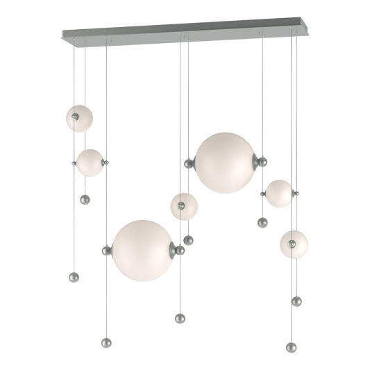 Abacus 7-Light Double Linear LED Pendant - Vintage Platinum - Opal Glass by Hubbardton Forge
