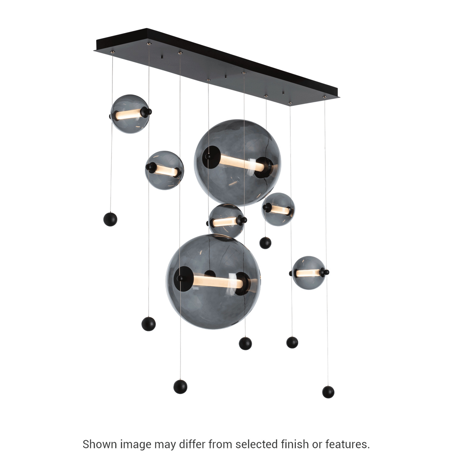 Abacus 7-Light Double Linear LED Pendant - White - Opal Glass by Hubbardton Forge