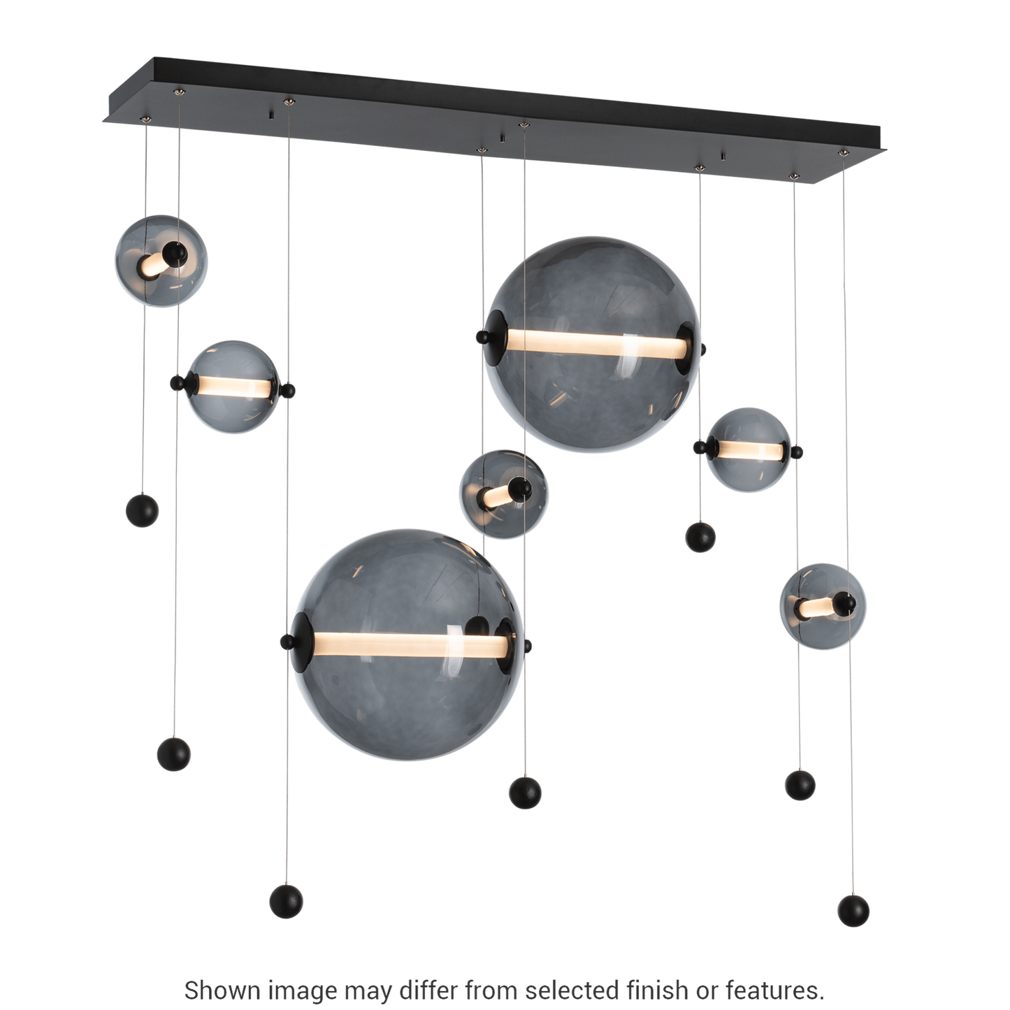 Abacus 7-Light Double Linear LED Pendant - White - Opal Glass by Hubbardton Forge