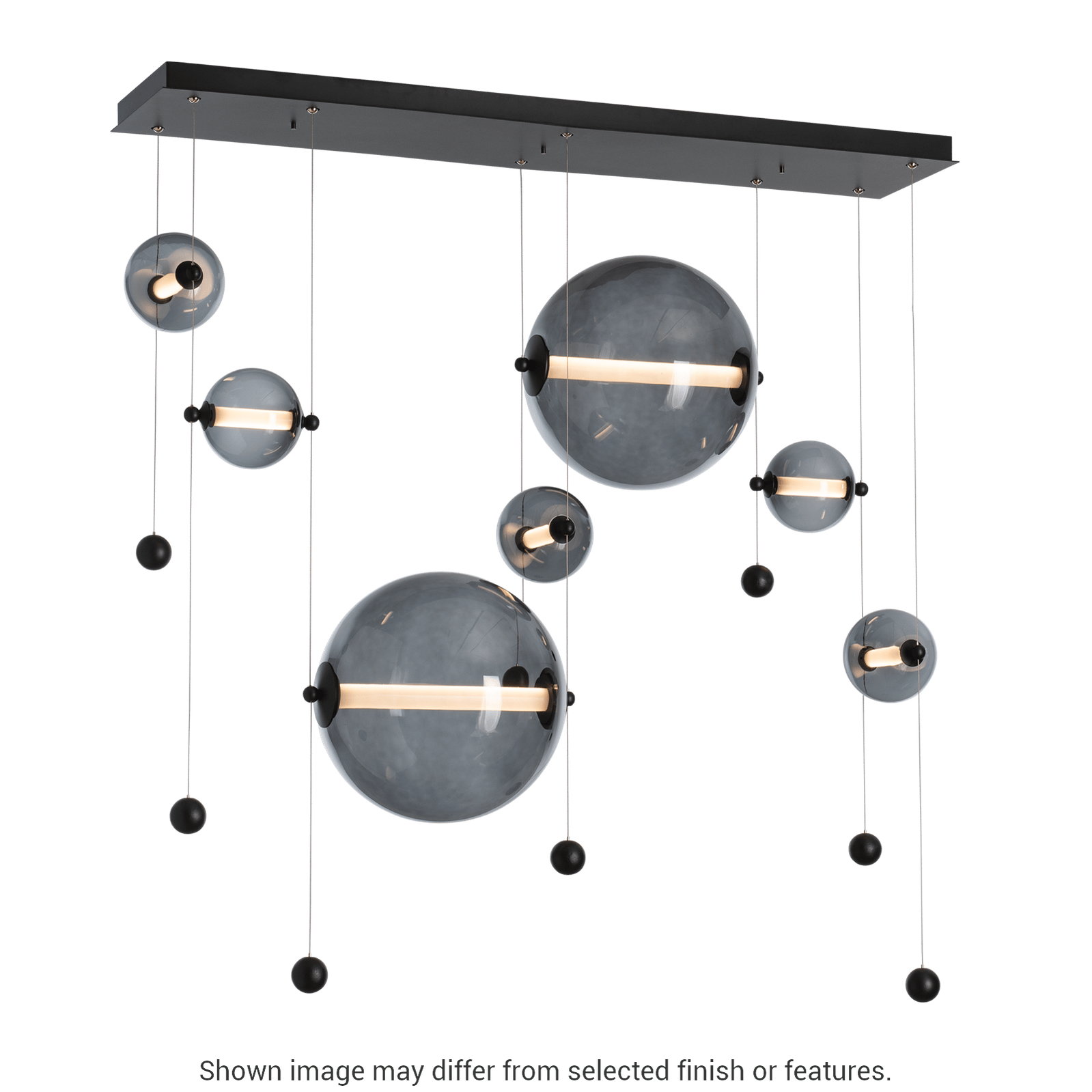 Abacus 7-Light Double Linear LED Pendant - White - Opal Glass by Hubbardton Forge