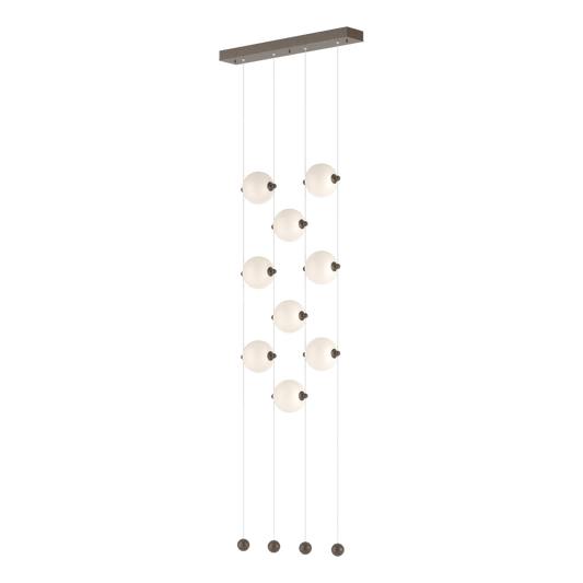 Abacus 9-Light Ceiling To Floor LED Pendant - Bronze - Opal Glass by Hubbardton Forge