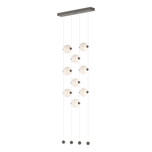 Abacus 9-Light Ceiling To Floor LED Pendant - Dark Smoke - Opal Glass by Hubbardton Forge