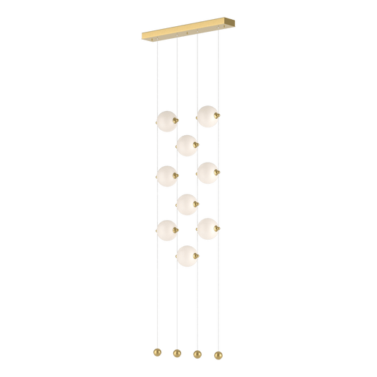 Abacus 9-Light Ceiling To Floor LED Pendant - Modern Brass - Opal Glass by Hubbardton Forge