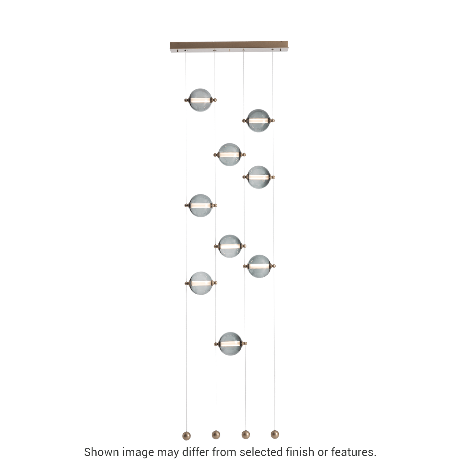 Abacus 9-Light Ceiling To Floor LED Pendant - White - Opal Glass by Hubbardton Forge