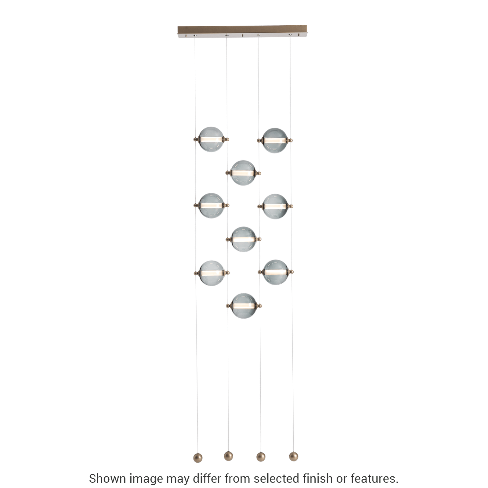 Abacus 9-Light Ceiling To Floor LED Pendant - White - Opal Glass by Hubbardton Forge