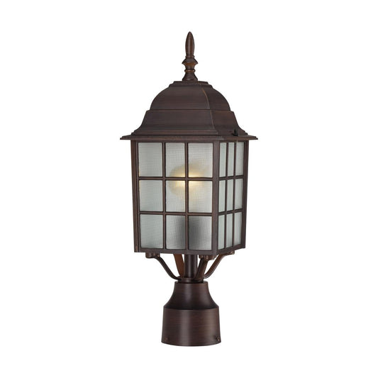 Adams - 1 Light - 17" Outdoor Post with Frosted Glass - Color retail packaging - Satco 60-3483