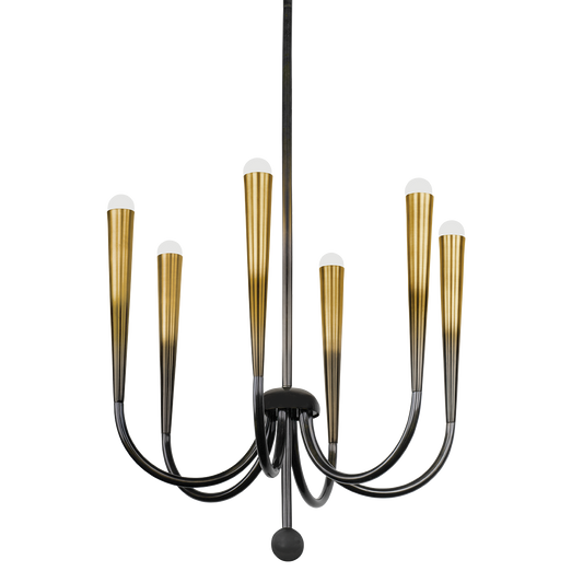 Adley Chandelier - 6-Light - Gradient Brass by Hudson Valley Lighting