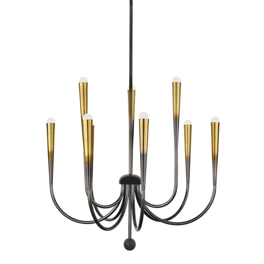 Adley Chandelier - 9-Light - Gradient Brass by Hudson Valley Lighting
