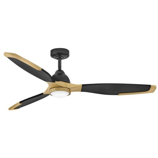 Aileron 60" LED Smart Fan - Matte Black with Heritage Brass Accents by Hinkley Lighting
