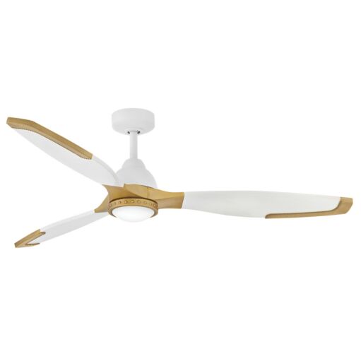 Aileron 60" LED Smart Fan - Matte White with Heritage Brass Accents by Hinkley Lighting